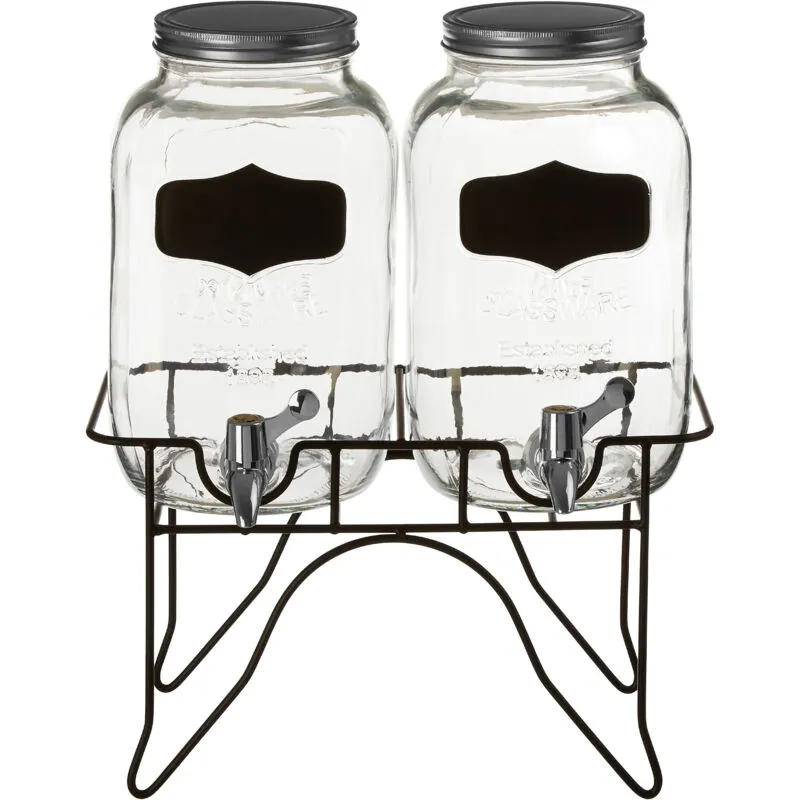 Orsina Stylish Glass Dispenser Jars, Spacious Glass Bottle With Metal Lids, Versatile Glass Jars With Metal Lids in Clear Clear