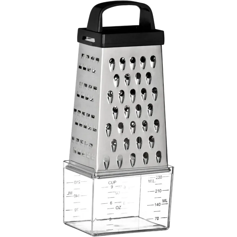 Premier Housewares Interiors By Premier Versatile 4 Sided Grater With Collection Department, 4 Sided Stainless Steel Grater, Sturdy Cheese Grater