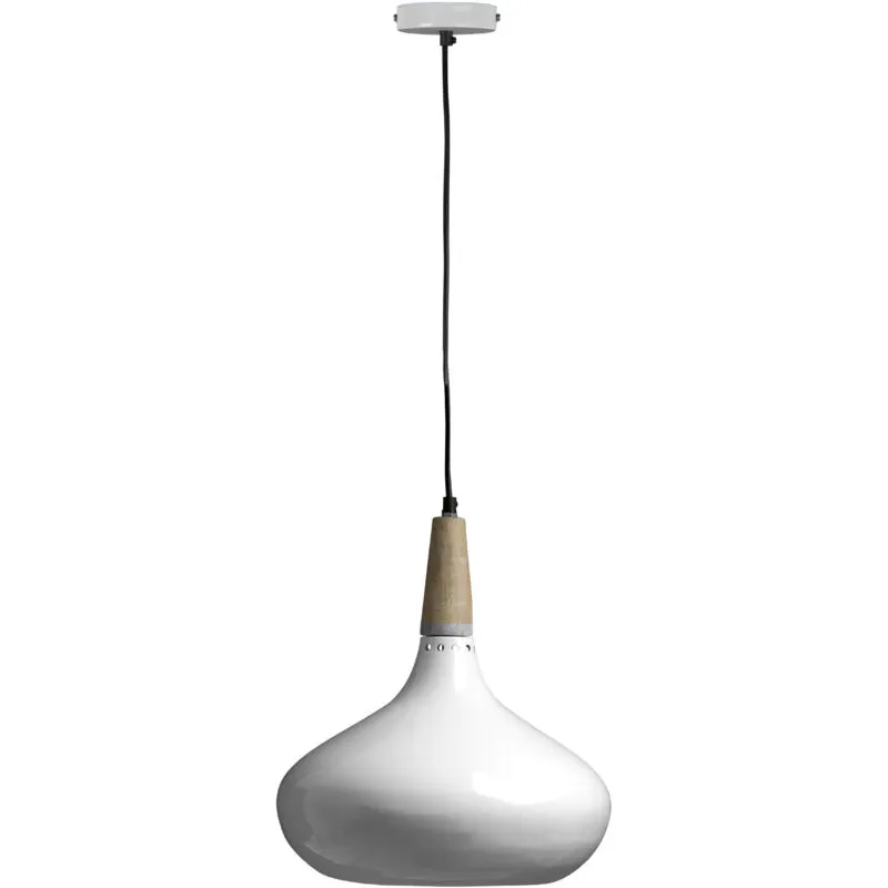 Premier Housewares - Interiors by Premier White Curved Pendant Light, Reliable Pendant Ceiling Light, Easy Installation Down Light for Home