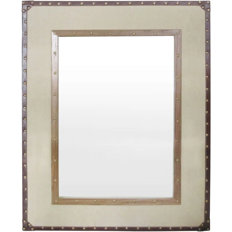 Premier Housewares - Natural Linen and Cotton Mix Mirror