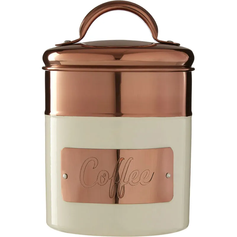 Premier Housewares - Prescott Cream / Copper Coffee Canister