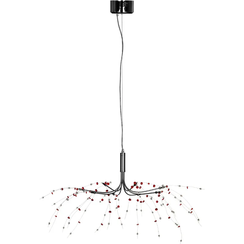 Premier Housewares Red and Clear 8 Light Ceiling Light