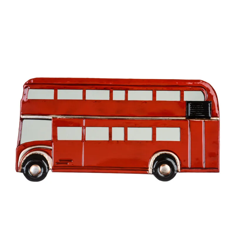 Premier Housewares - Red Bus Metal Wall Art