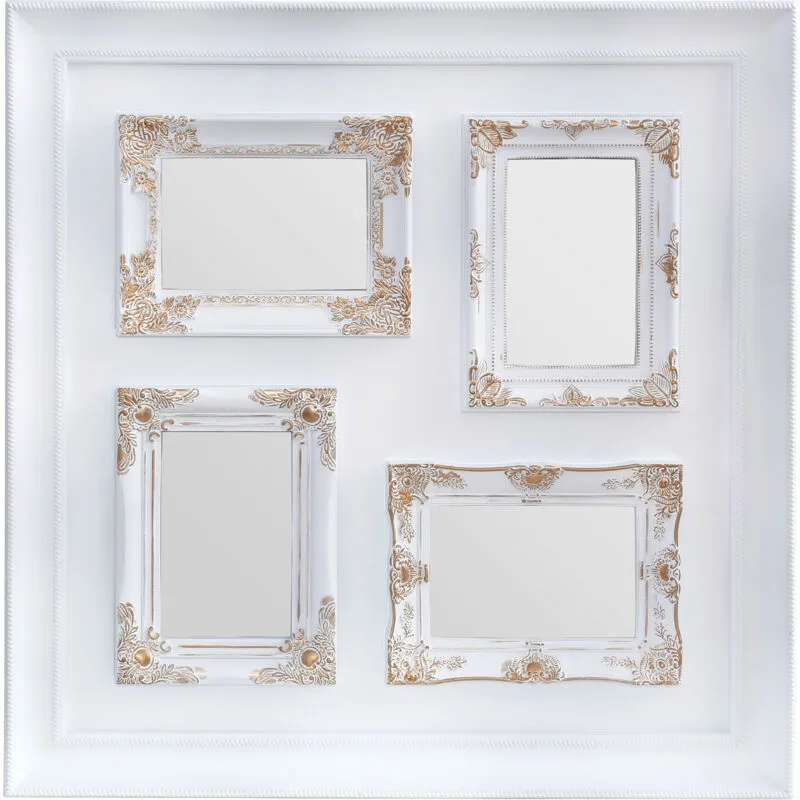 Premier Housewares - Vintage Style White & Gold 4 Photo Frame