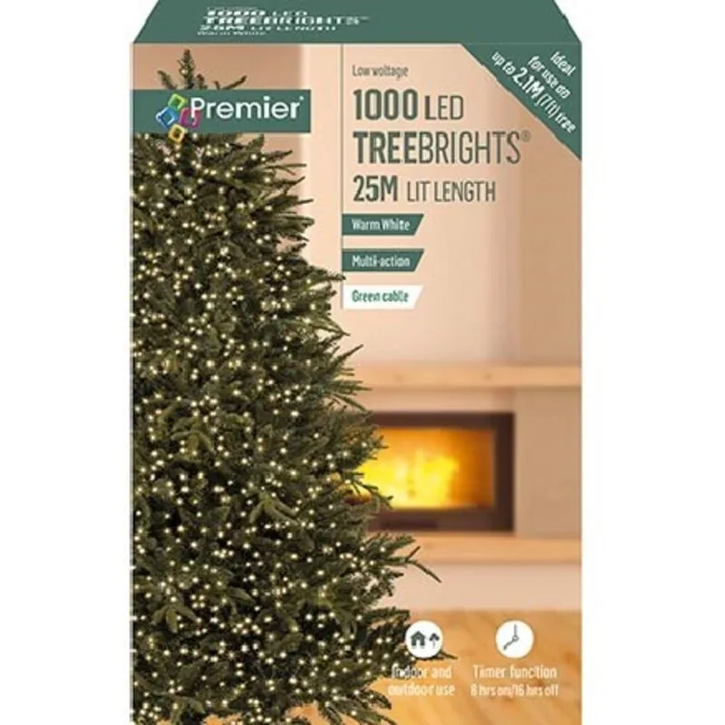 1 Premier TreeBrights Indoor Outdoor Christmas Multi Function Mains Operated String Lights with Timer