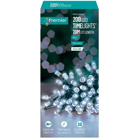 Premier 200 LED Battery White Light Chain - 20 metres