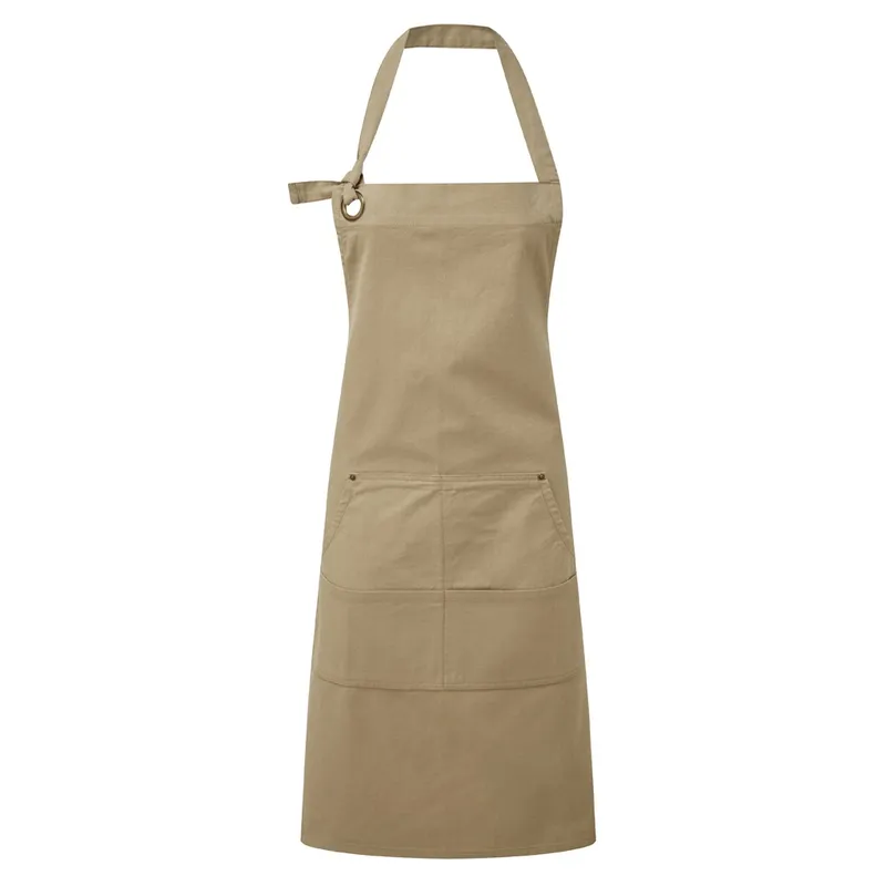 Premier Calibre Heavy Canvas Pocket Apron (Khaki) Cotton - One Size