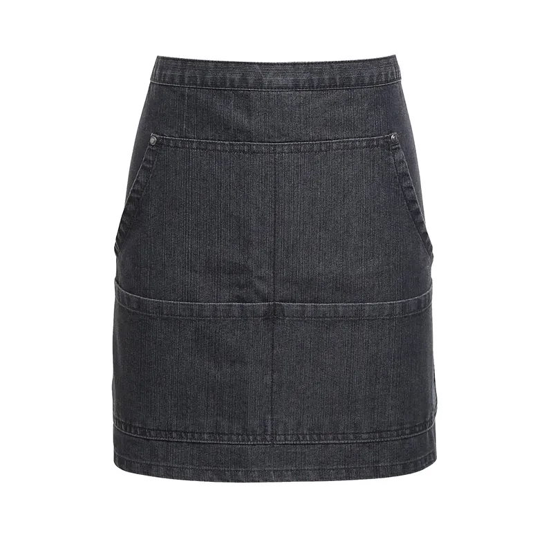 Premier Jeans Stitch Denim Waist Apron (Pack Of 2) (Black Denim) - One Size