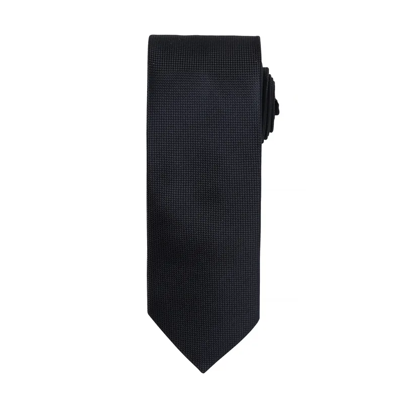 Premier Mens Micro Waffle Formal Work Tie (Black) - One Size