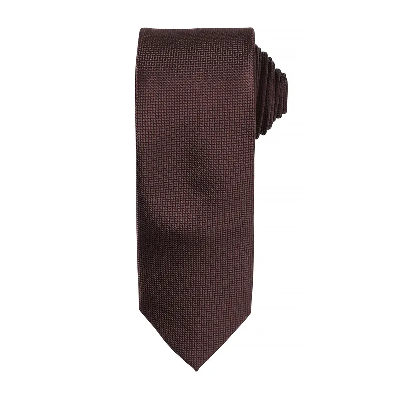 Premier Mens Micro Waffle Formal Work Tie (Pack Of 2) (Brown) - One Size