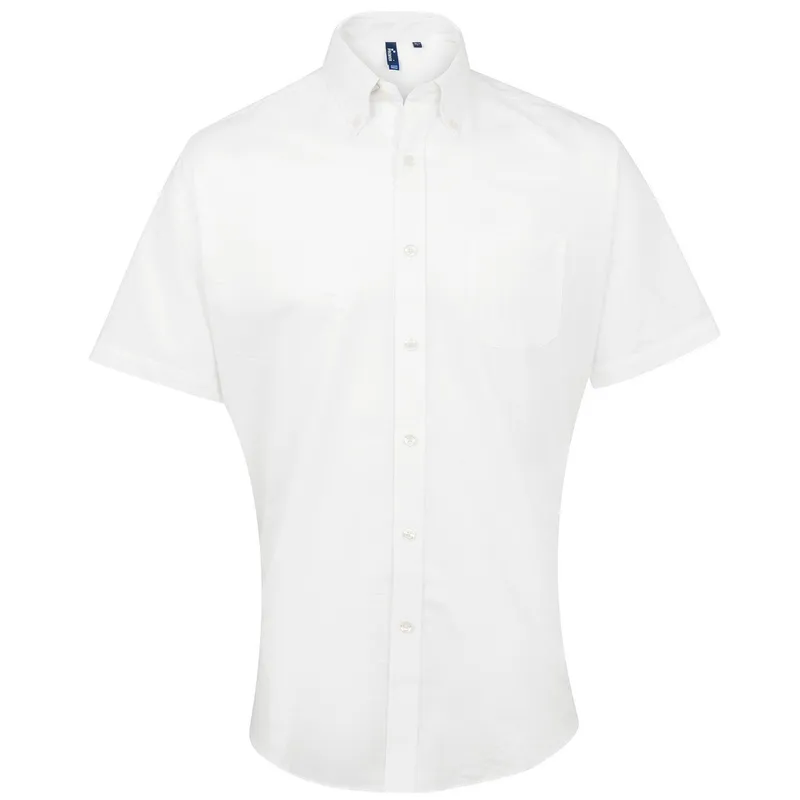 Premier Mens Signature Short-Sleeved Shirt (White) - Size 22