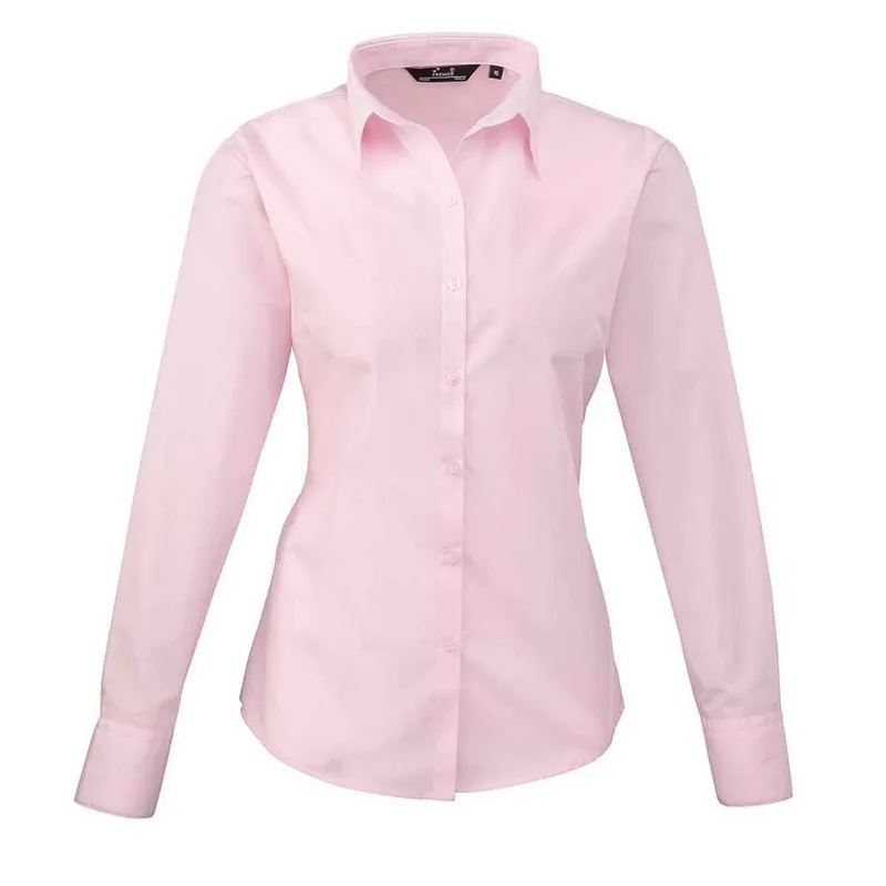 Premier Women's Long-Sleeved Shirt in Pink Size: 6 Pink 6