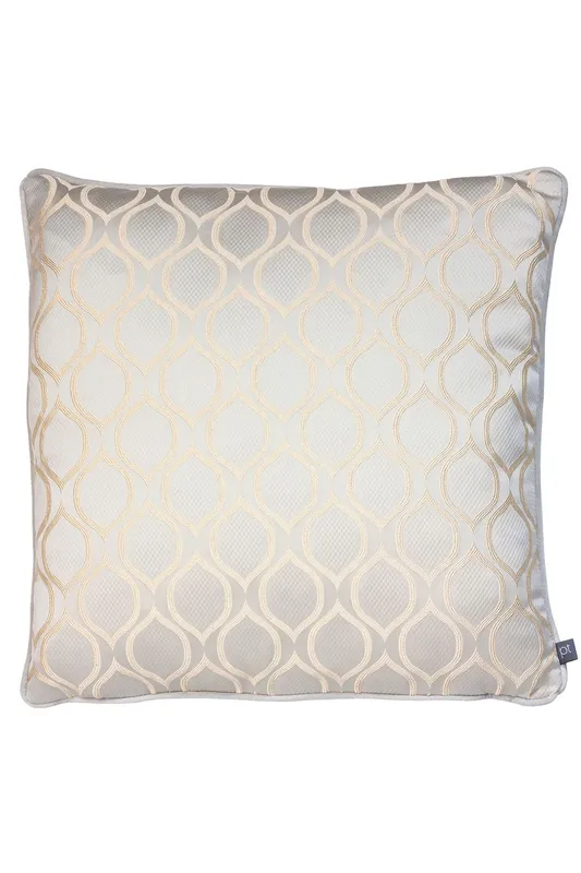 Prestigious Textiles Solitare Geometric Printed Piped Cushion in Metallics Size: 50 cm x 50 cm Metallics 50 cm x 50 cm
