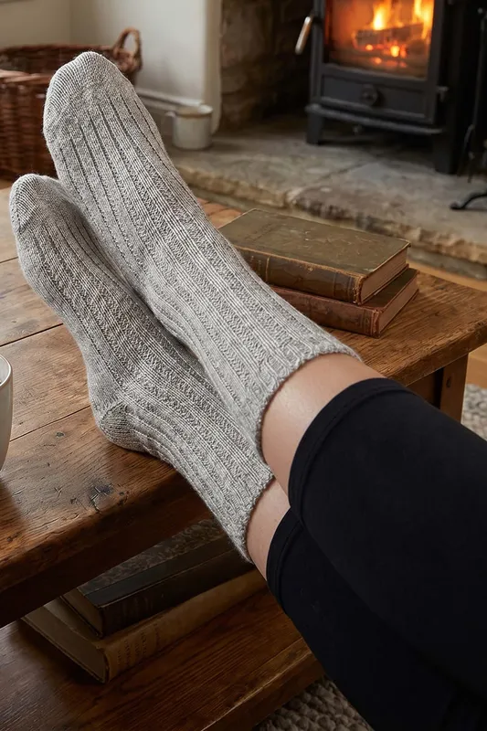 Pretty Polly Women's Lounge Socks - Grey Grey One Size