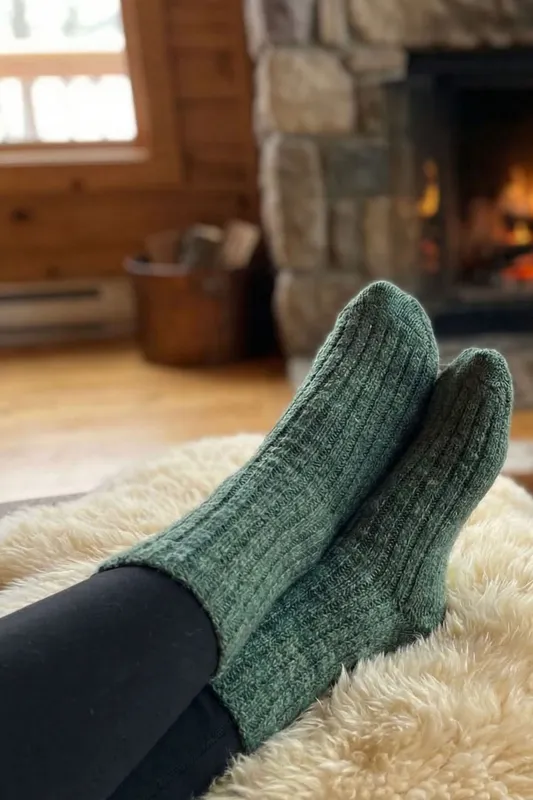 Pretty Polly Women's Lounge Socks - Olive Olive One Size