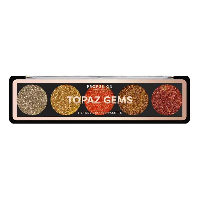 Profusion Cosmetics Topaz Gems - 5 Shade Glitter Palette - Multicolor - Size: One Size