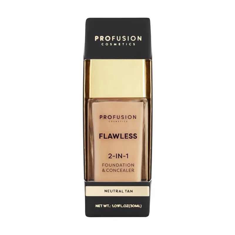 Profusion Cosmetics Flawless 2-in-1 Foundation & Concealer Neutral Tan Size: 30ml - Tan