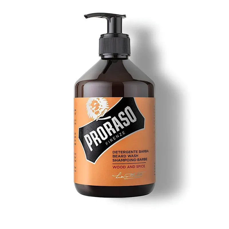 Proraso Beard Wash 500ml Wood & Spice in Yellow - Yellow