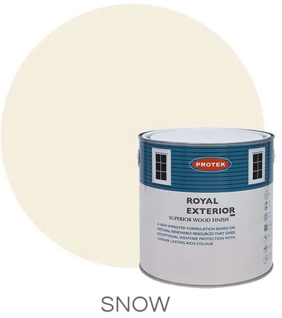 Protek Royal Exterior Paint 1L, Snow, Exterior Wood Paint