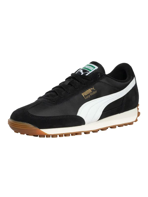 Puma Easy Rider Vintage Trainers - Black/White - Male - Size: 9 UK