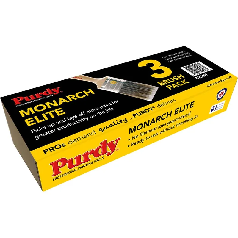 Purdy MON1 Monarch Elite Paint Brush Set 3 Piece PURMON1