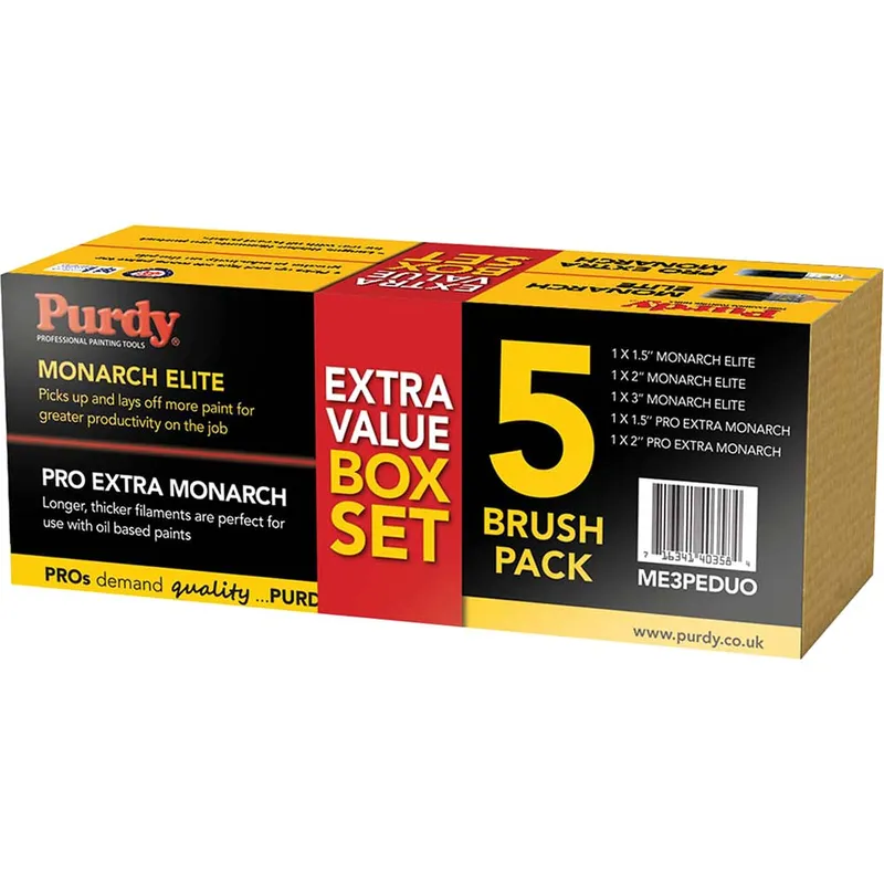 Purdy - ME3PEDUO Monarch Elite & Pro-Extra Monarch Brush Set -5 Piece