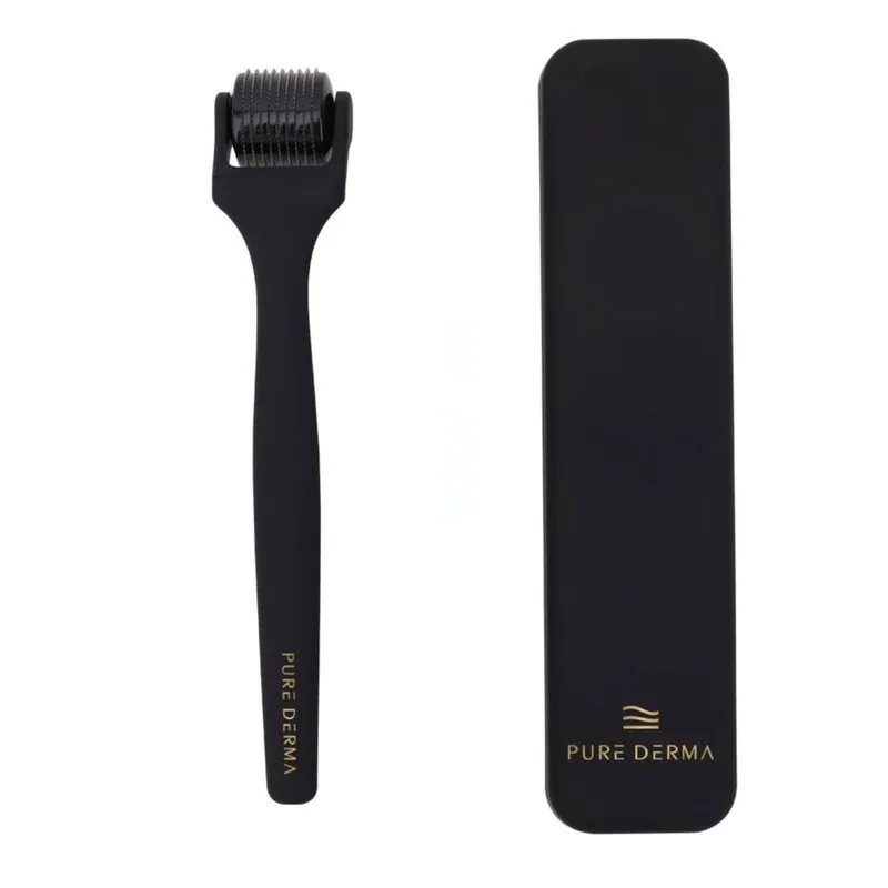 Pure Derma London Unisex Hair & Beard Derma Roller in Black Black One Size female
