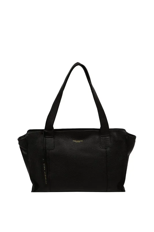 Pure Luxuries London Women's 'Mimi' Leather Handbag in Black - Black