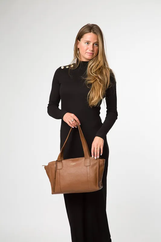 Pure Luxuries London Women's 'Mimi' Leather Handbag in Tan - Tan