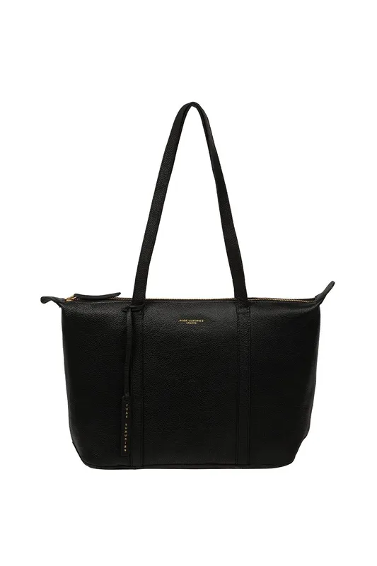 Pure Luxuries London Women's 'Niva' Leather Tote Bag in Black Black