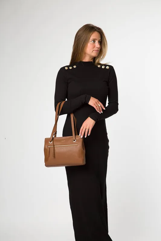 Pure Luxuries London Women's 'Noko' Leather Handbag in Tan - Tan