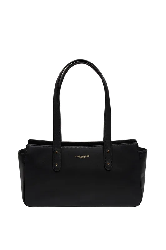Pure Luxuries London Women's 'Samantha' Leather Evening Clutch Bag in Black - Black