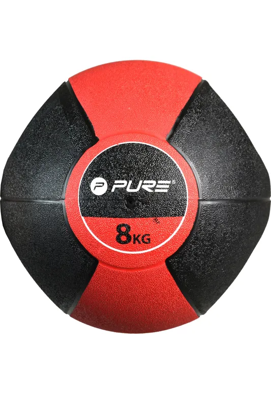 Pure2Improve Medicine Ball With Handles - 8kg in Red Red