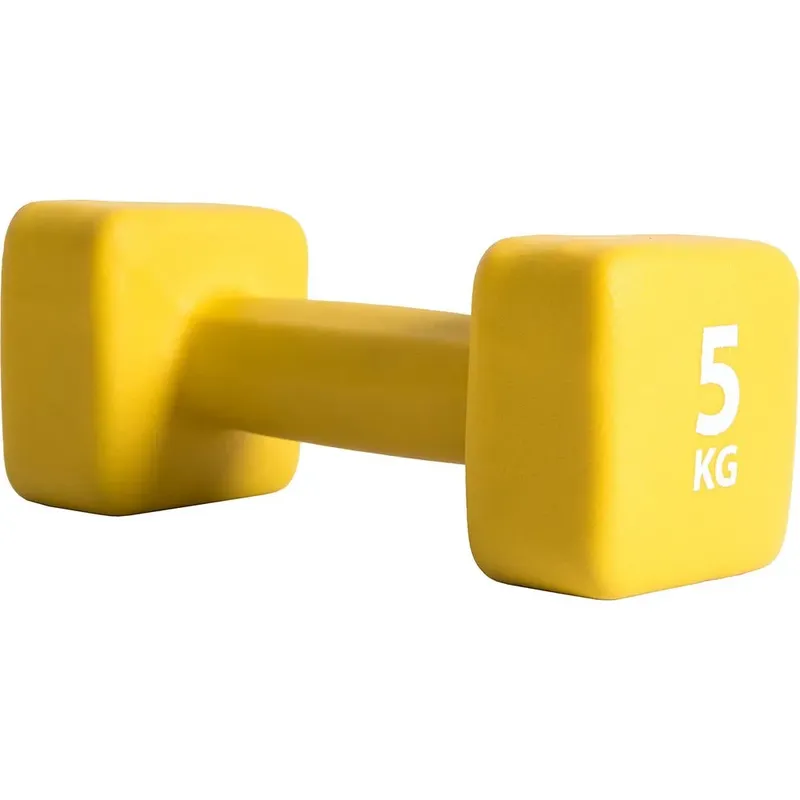 Pure2improve Neoprene Coated Dumbbell 5kg Yellow 5 kg unisex