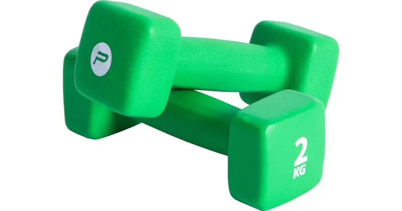Pure2Improve Neoprene Coated Dumbbell Set 2 X 2 Kg in Green Green