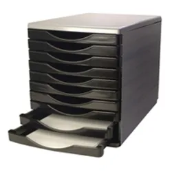 Q-Connect 10 Drawer Tower Black and Grey Ref KF02254