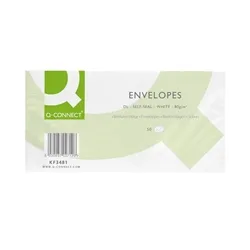 Q-Connect DL Envelopes Plain Wallet Self Seal 80gsm White - KF02712