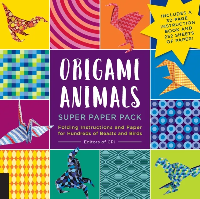 Quarto Publishing Group USA Inc Origami Animals Super Paper Pack : Folding Instructions And Paper For Hundreds Of Beasts And Birds--Includes A 32-Page Instruction Book And 232 Sheets Of Paper!