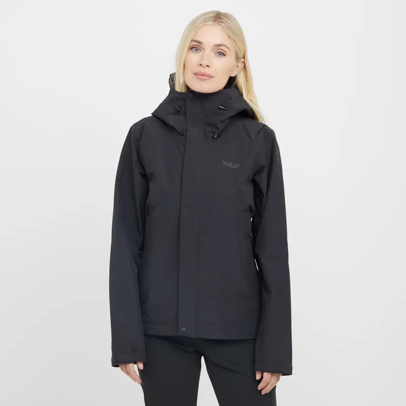 Rab Women's Downpour Waterproof Jacket Black