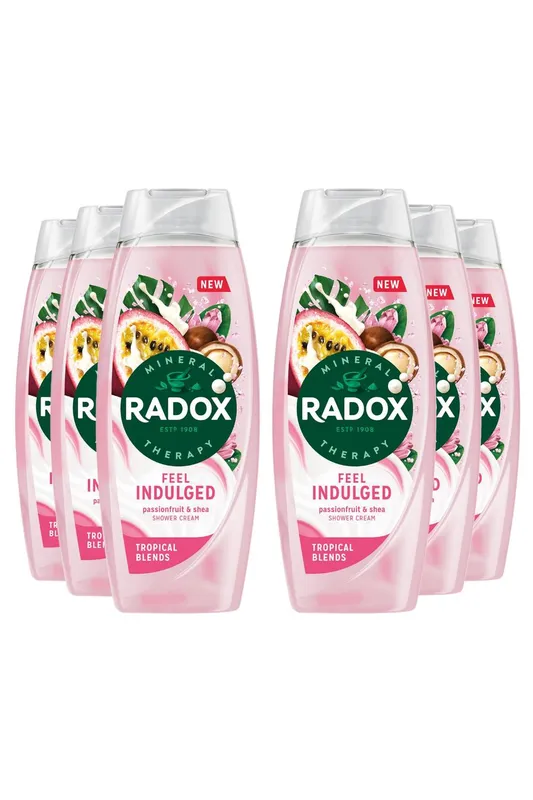 Radox 6x Mineral Therapy Feel Indulged 'Shower Cream' Passion Fruit & Sea, 450ml in Pink - Pink