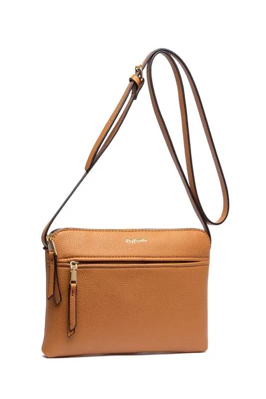 Raffaella Women's Front Pocket Cross Body Bag in Tan Tan female