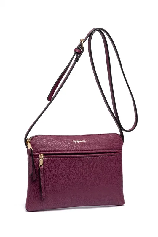 Raffaella Women's Front Pocket Cross Body Bag in Wine Wine One Size