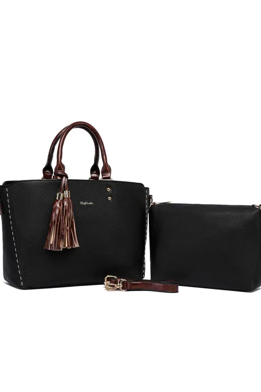 Raffaella Women's Twin Handle Handbag in Black Black One Size female