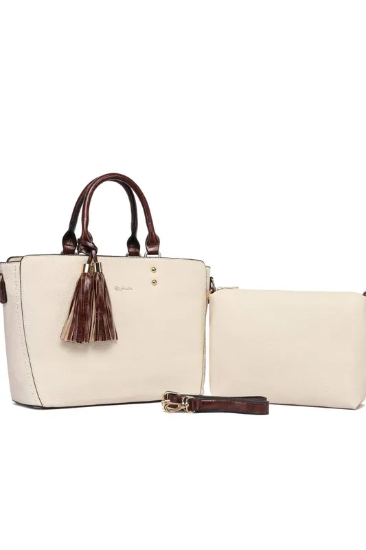 Raffaella Women's Twin Handle Handbag in Cream - Cream