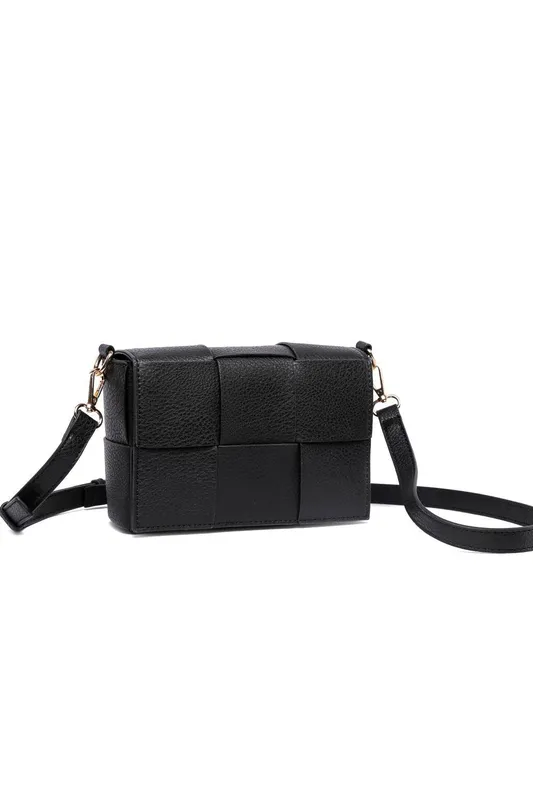 Raffaella Women's Woven Crossbody Bag in Black Black female