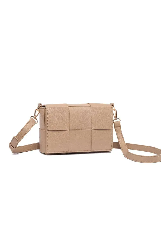 Raffaella Women's Woven Crossbody Bag in Taupe - Taupe