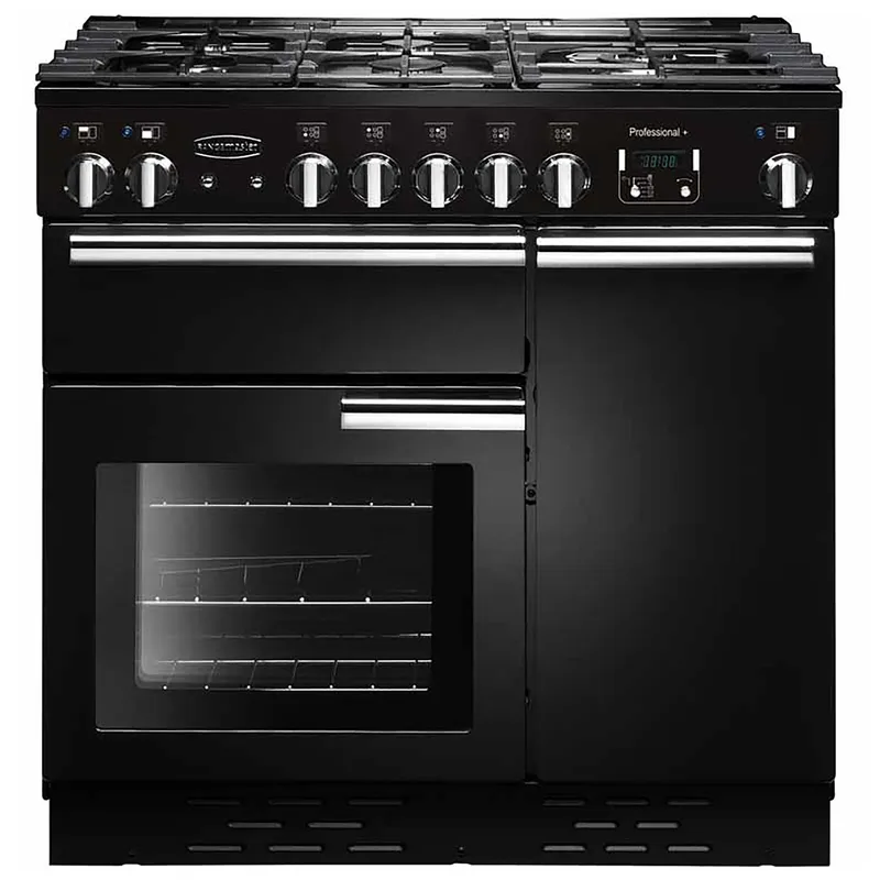 Rangemaster 91930 90cm Wide Professional Plus Gas Range Cooker in Blac