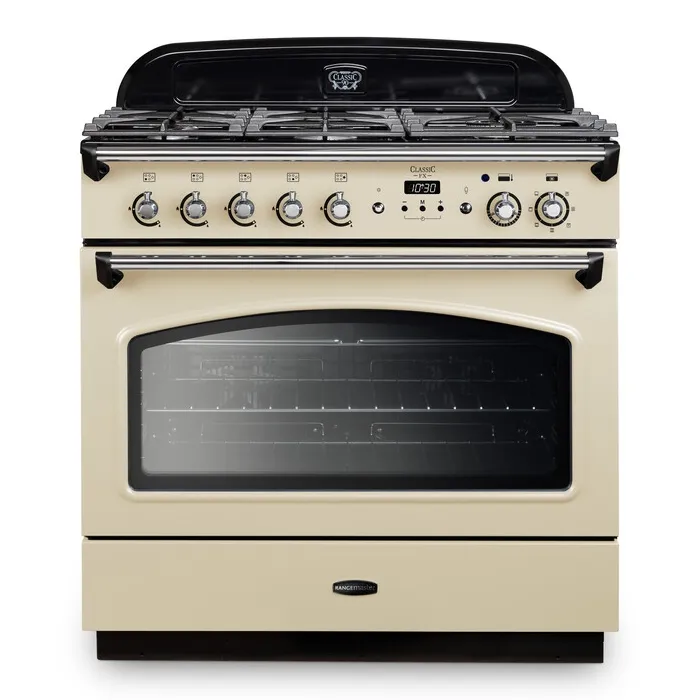 Rangemaster CLAS90FXDFFCR/C Classic FX 90cm Dual Fuel Range Cooker 12823 - Cream