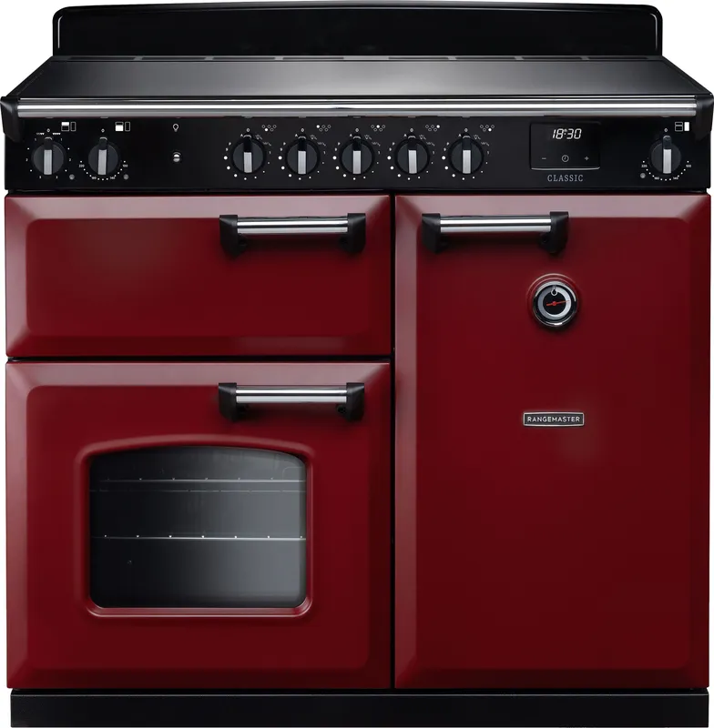 Rangemaster CL100EIPBOR/CM1 Classic 100cm Induction Range Cooker Chrome Trim 14207 - Bordeaux