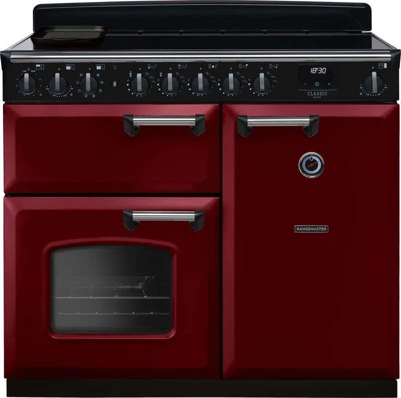 Rangemaster CLDL100EIPBOR/CM1 Classic Deluxe 100cm Induction Range Cooker Chrome Trim 14679 - Bordeaux